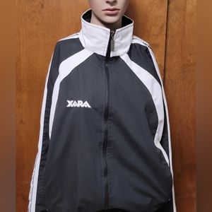 Xara Black White Windbreaker Athletic Jacket Embroidered Logo Size M